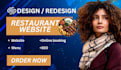 design a restaurant website with menu on wordpress, wix or squarespace