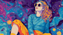 draw psychedelic illustration with retro comic art style