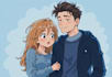 design a custom cute cartoon couple