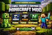 create a custom minecraft mod using fabric, forge or neoforge