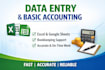 do data entry bookkeeping and basic accounting in excel and tally