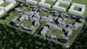 redesign residential complex,landscape aerial 3d rendering, 3d layout, site plan