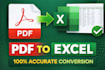 convert pdf to excel