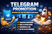 run telegram promotion, giveaway ad to get 50k users to projects, telegram ads