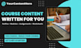create your online course curriculum, modules, and lessons