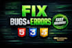 fix HTML, CSS and javascript bugs