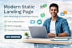 create a multi page static landing page with integrations