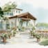 create a watercolor wedding venue portrait