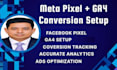 set up facebook pixel and ga4 conversion tracking