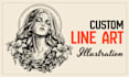 do custom line art illustrations for brands and merchandise