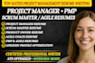 write ats project manager, pmp, scrum master, agile resume and linkedin