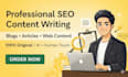 write SEO optimized blog posts and articles for your website