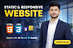 create a responsive static website and deploy on vercel and netlify