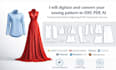digitize and convert your sewing pattern to dxf pdf ai