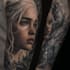 do premium trash polka design , sleeve tattoo