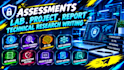 do university assessments, task, projects, report, and technical writing