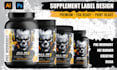 design premium supplement label, bottle label and packaging
