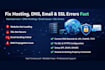 fix dns, cloudflare, SSL, email and hosting issues