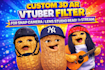 create a custom 3d ar vtuber filter for snap camera, lens studio ready to stream
