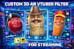 create a custom 3d ar vtuber filter model for snap camera lens studio streaming
