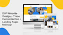design divi website theme customization landing page speed optimization bug fix