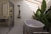 design a modern luxury spa bathroom interior and 3d model