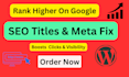 optimize SEO titles and meta descriptions for google ranking