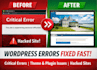 fix wordpress errors, fix elementor issues, fix website bugs problems conflicts