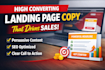 write high converting landing page content to drives leads