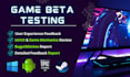 do professional game testing, QA testing and bug reporting
