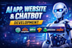 do ai app, website, chatbot development, and ai agent