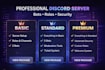 create a professional discord server with bots roles and security
