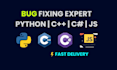 fix your python, cpp, c hash, javascript bugs fast