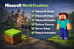 create minecraft builds, maps, castle, parkour, mods, servers and animation