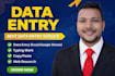 do manual data entry, copy paste, excel data entry