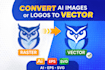 fix convert ai generated image logo into clean vector files ai eps svg