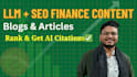 write llm optimized SEO GEO aeo finance articles and blogs
