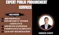 help with public procurement, procurement ,rfq ,bid proposal, sam registration