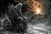 draw black and white, dark, fantasy art