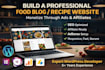 make a automated recipe wordpress website or food blog site