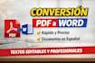 convert pdf to word or type documents in spanish