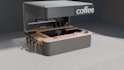 design a coffee kiosk with shopping list