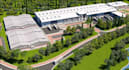 design industrial masterplan, render data center building, landscape site layout