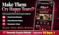 create a romantic surprise website for anniversary, proposal or birthday gift