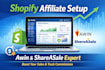 set up and manage your shopify affiliate program, awin or shareasale