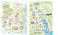 create a custom watercolor illustration for weeding map destination