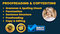 grammar check, spell check, copyedit and proofread english text