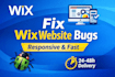 fix wix website bugs, errors, glitches, responsive, fast support