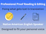 proofread and edit your document into natural american english