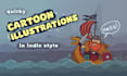 create quirky cartoon illustrations in indie style